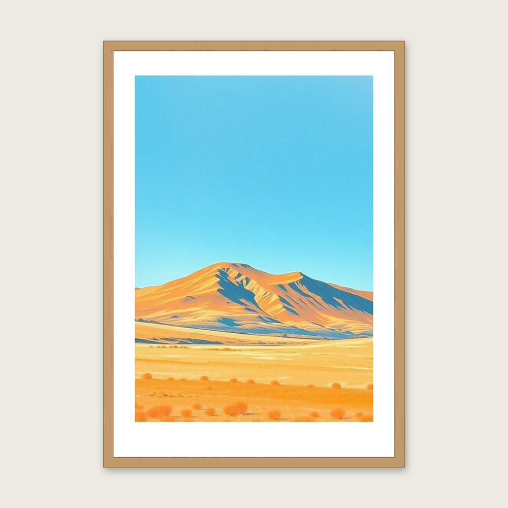 The Yorkshire Dales Pastel Print - Framed Bold Colour Landscape Wall Art - Oak Frame, A3