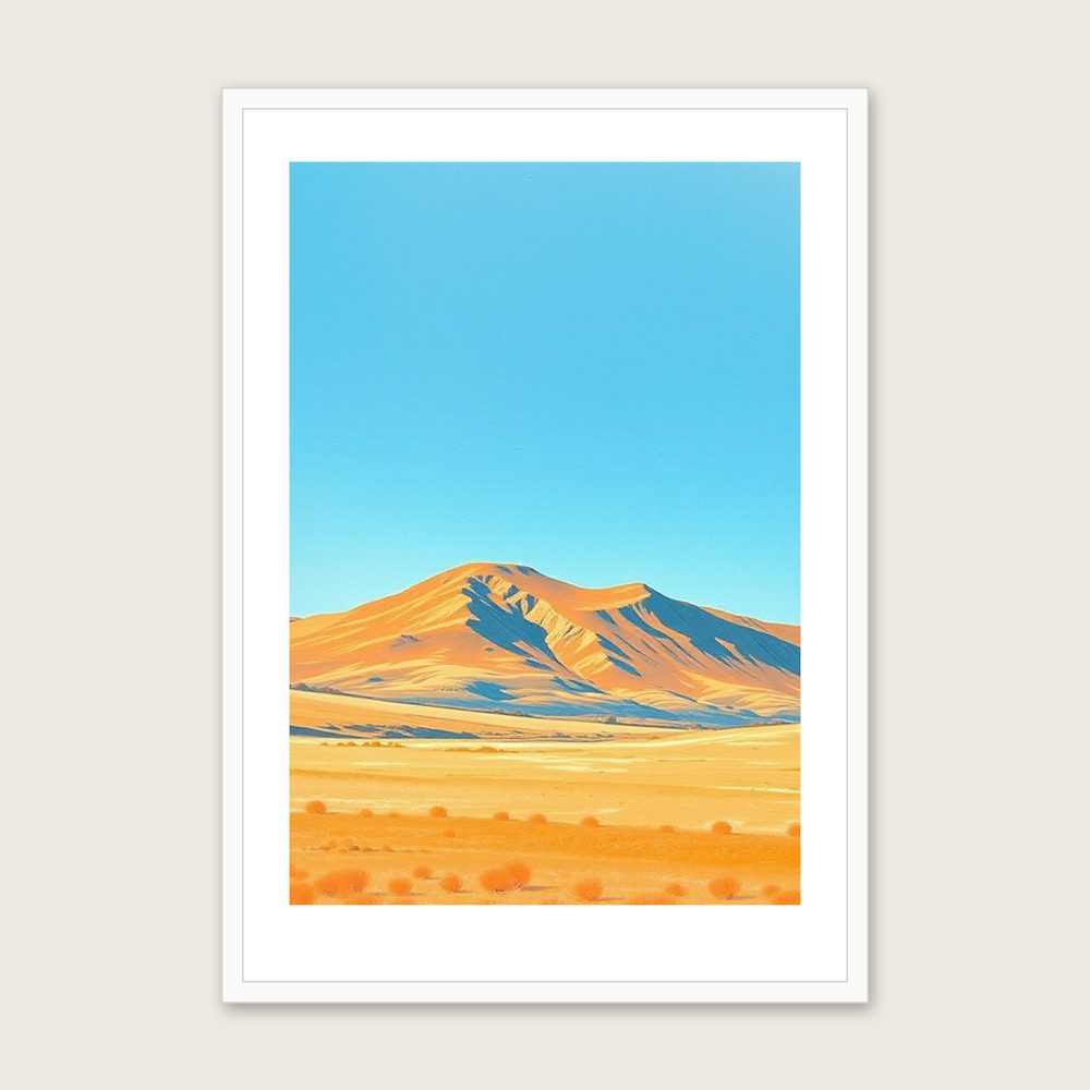 The Yorkshire Dales Pastel Print - Framed Bold Colour Landscape Wall Art - White Frame, A3