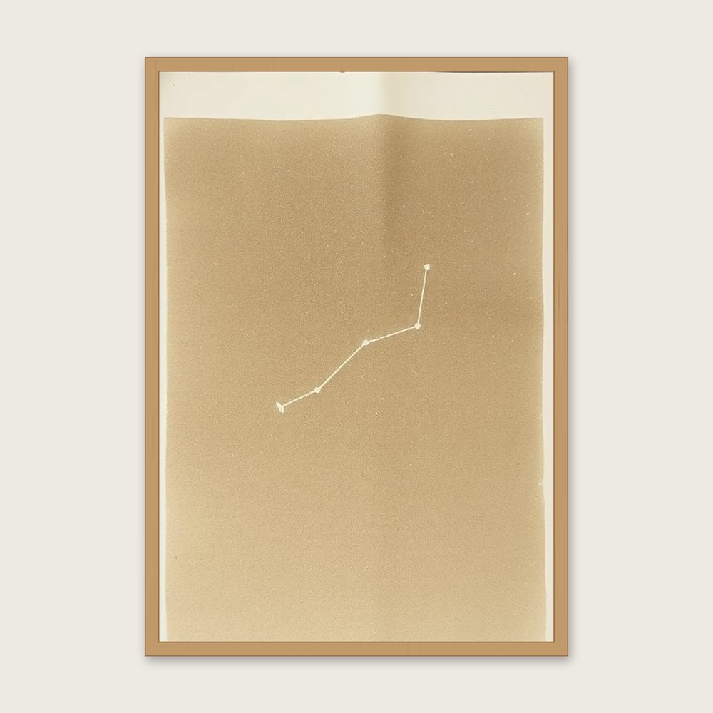 The Constellation Ursa Major Monotype Wall Art - Framed Neutral & Beige Print in a oak frame