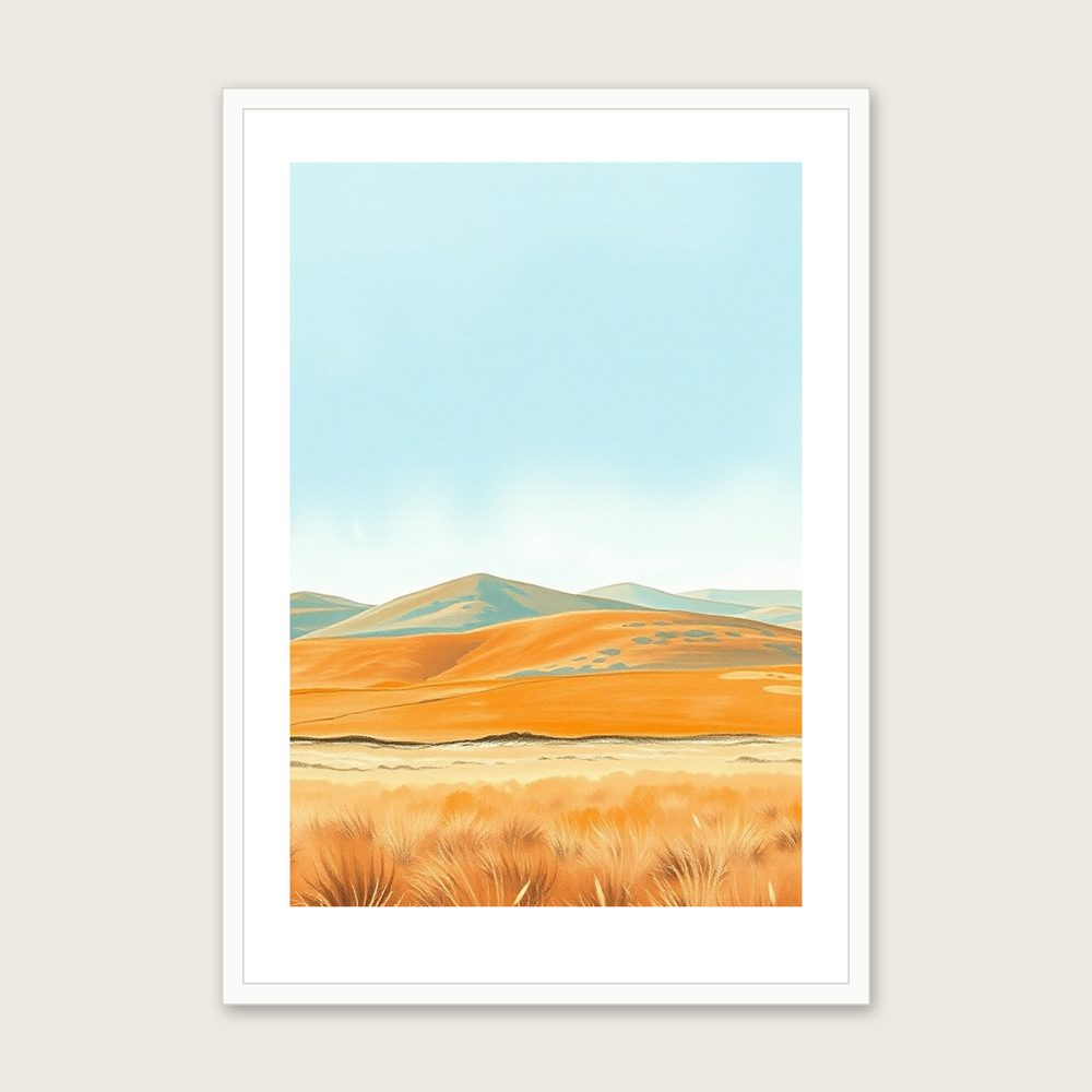 Exmoor Pastel Wall Art - Framed Bold Colour Print in a white frame