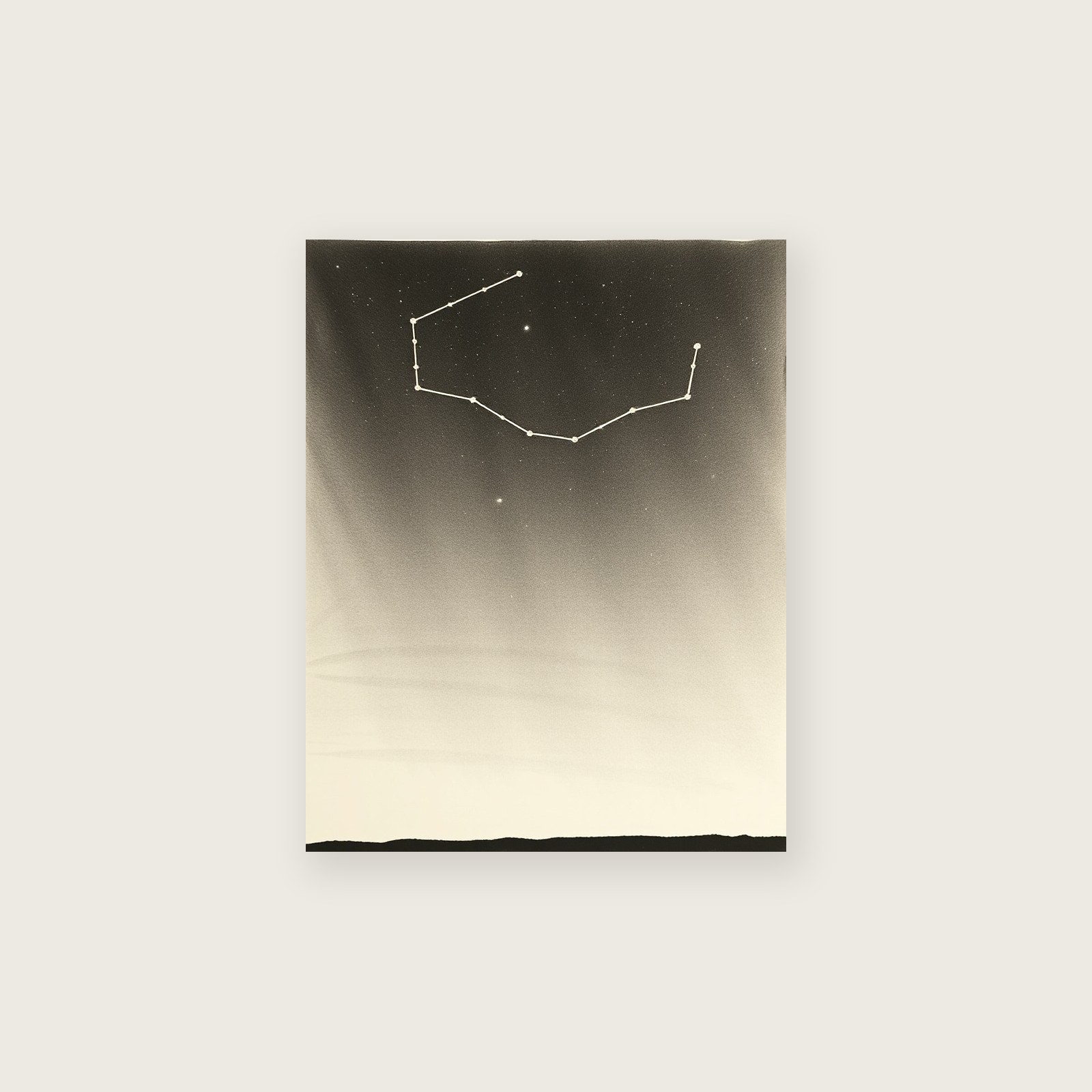 The Constellation Pegasus Charcoal Wall Art - Black & White Print - Unframed Print, A3