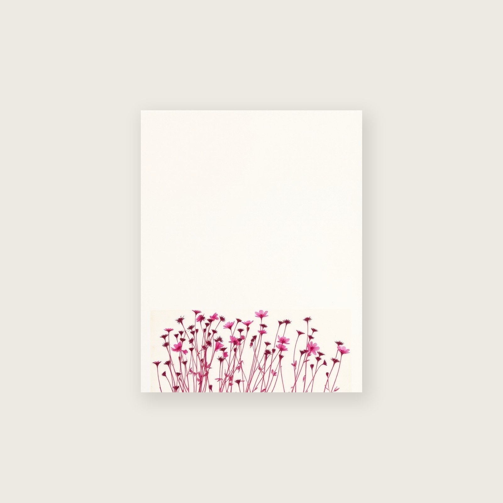Bladder Campion Monotype Wall Art - Two Tone Print - Unframed Print, A3