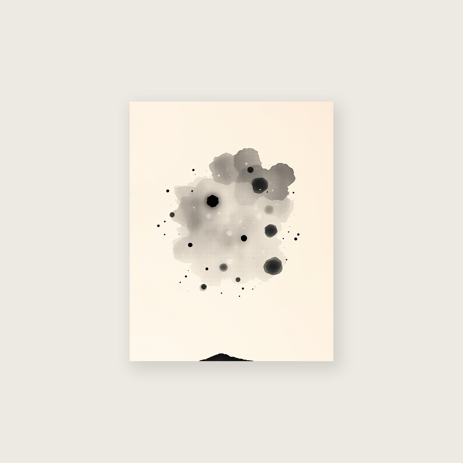 The Constellation Gemini Ink Wash Wall Art - Black & White Print - Unframed Print, A3