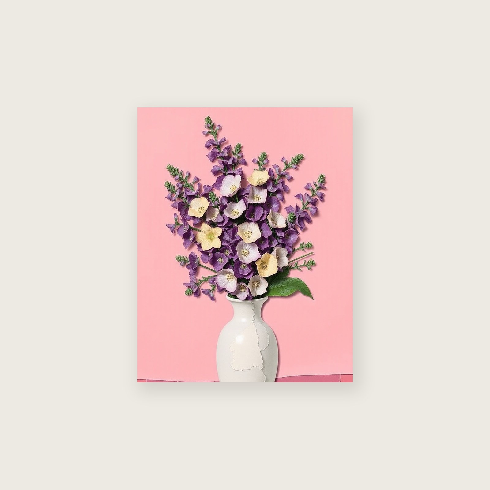 Viper's Bugloss Collage Wall Art - Colourful Print - Unframed Print, A3