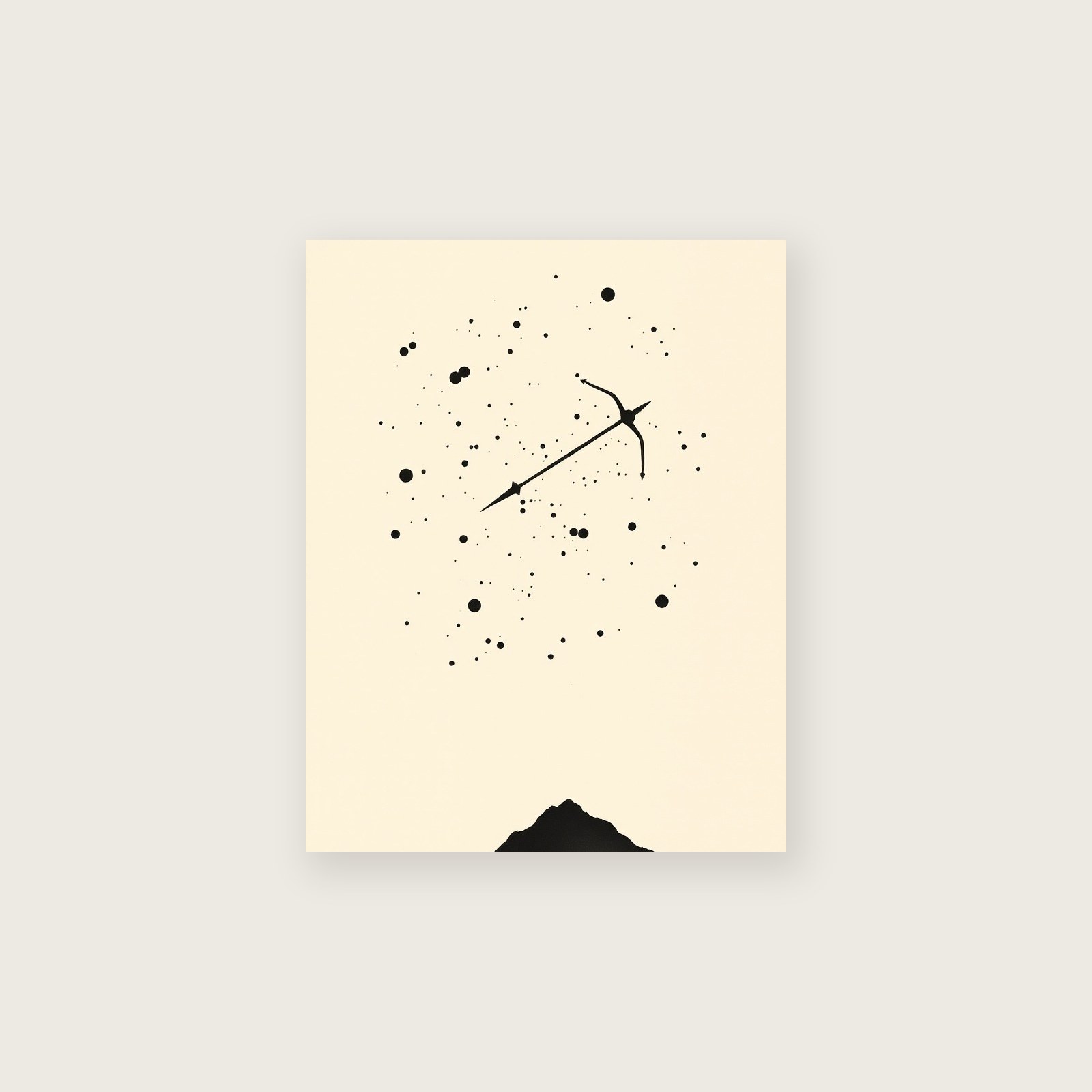 Ink Wash Print of The Constellation Sagittarius - Neutral & Beige Celestial Wall Art - Unframed Print, A3