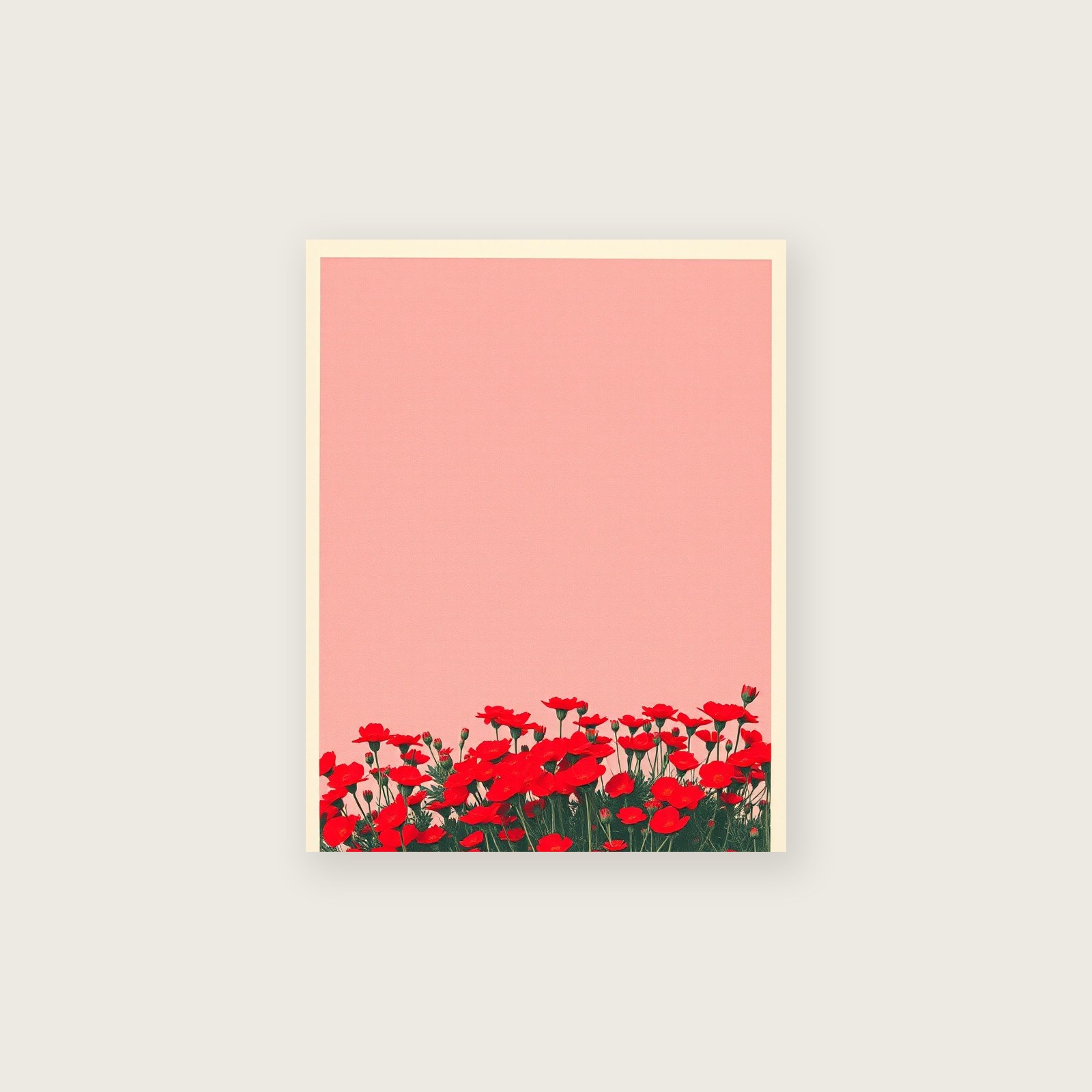 Red Campion Botanical Wall Art - Framed Colourful Riso Print, unframed print