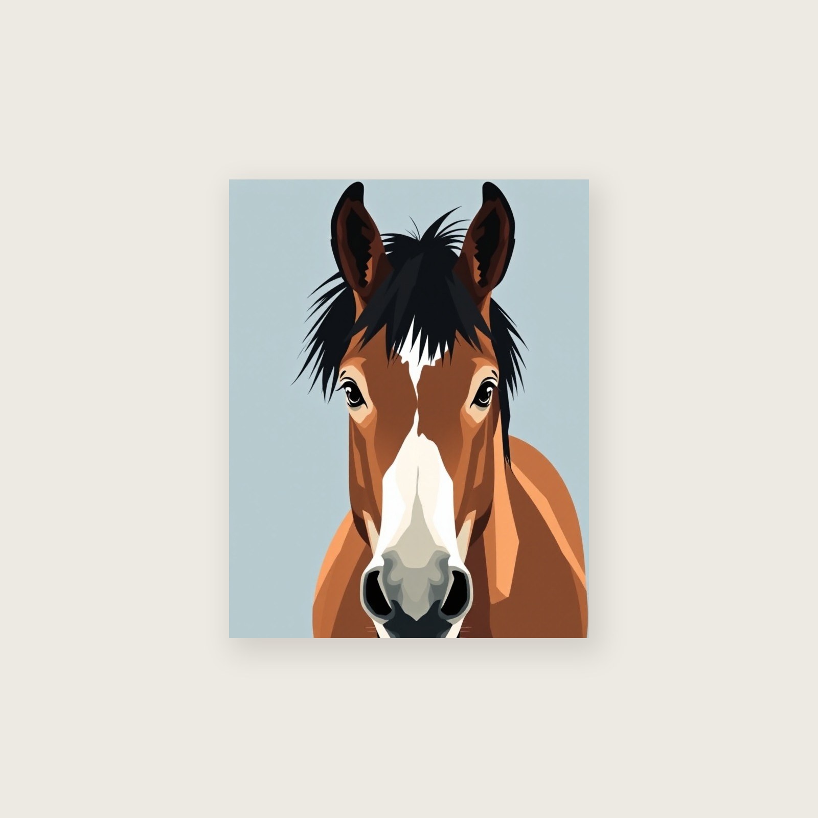 Clydesdale - Framed Screen Print Animal Print in Two Tone, unframed print