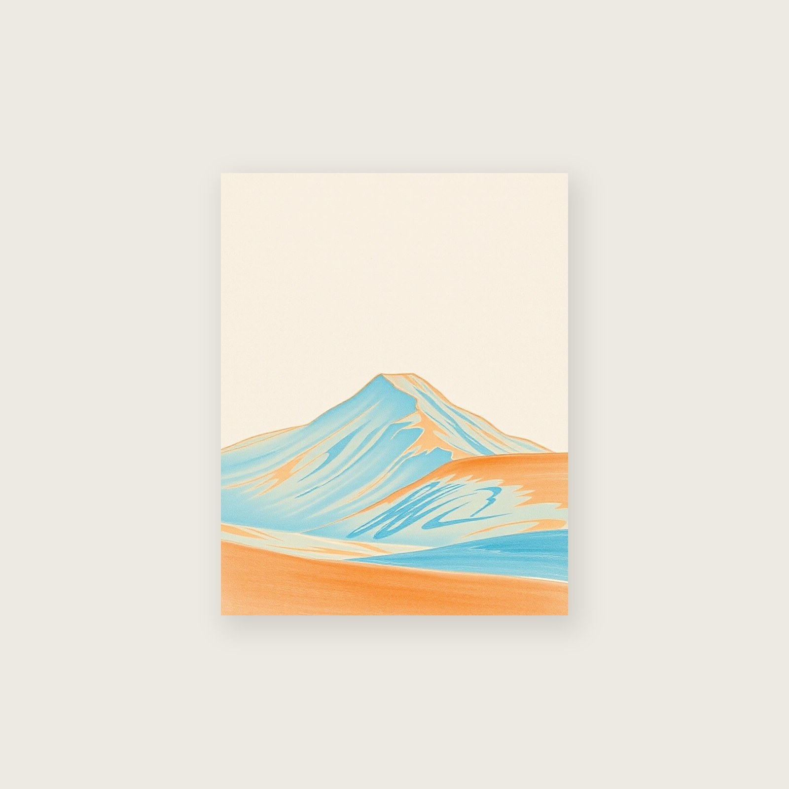 Helvellyn - Pastel Landscape Print in Bold Colour - Unframed Print, A3