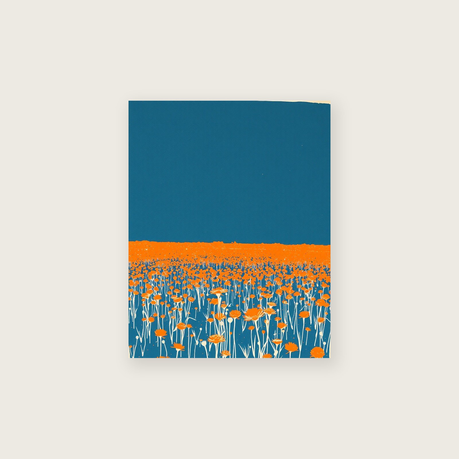 Meadow Vetchling Linocut Print - Framed Bold Colour Botanical Wall Art, unframed print