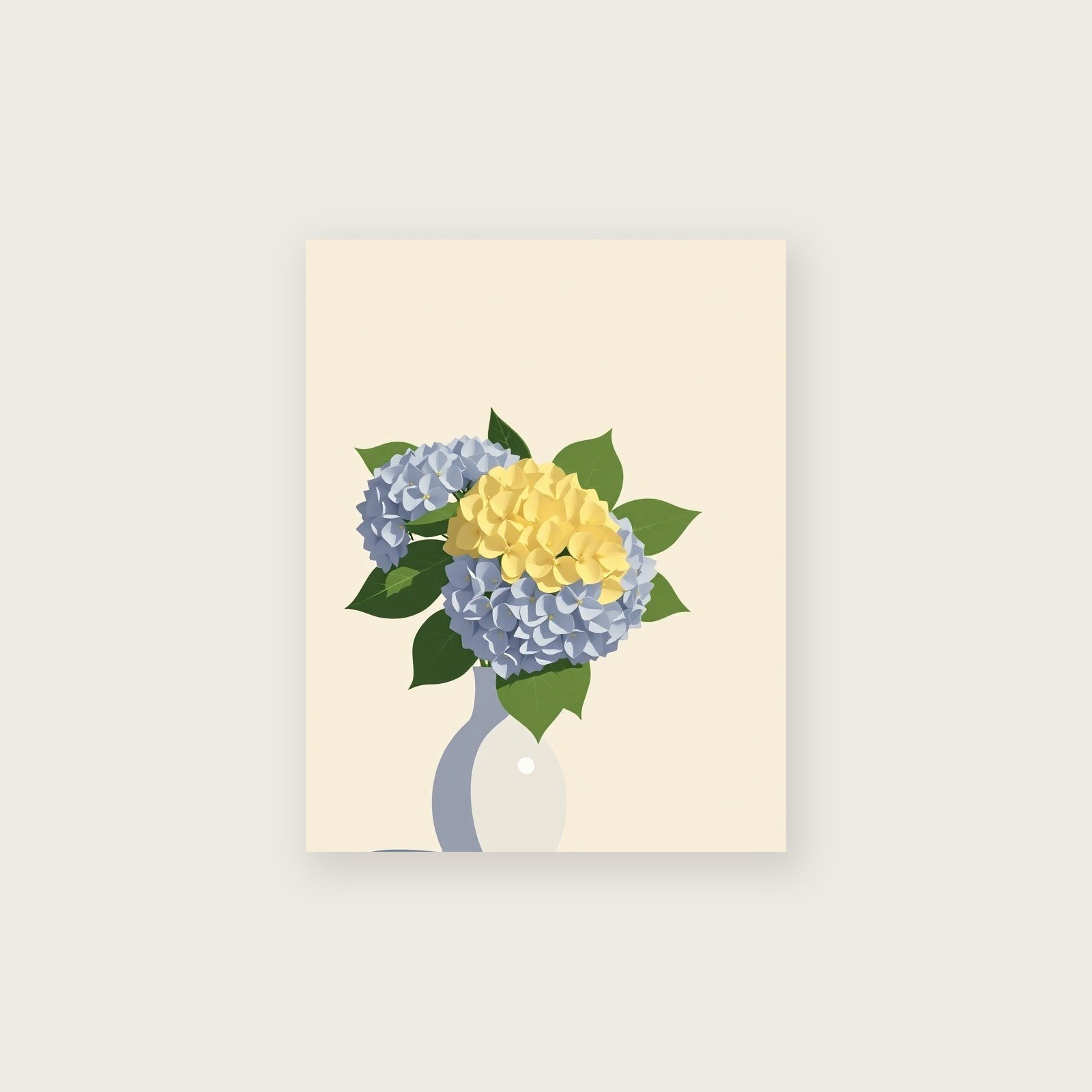 Oakleaf Hydrangea - Framed Screen Print Botanical Print in Two Tone, unframed print