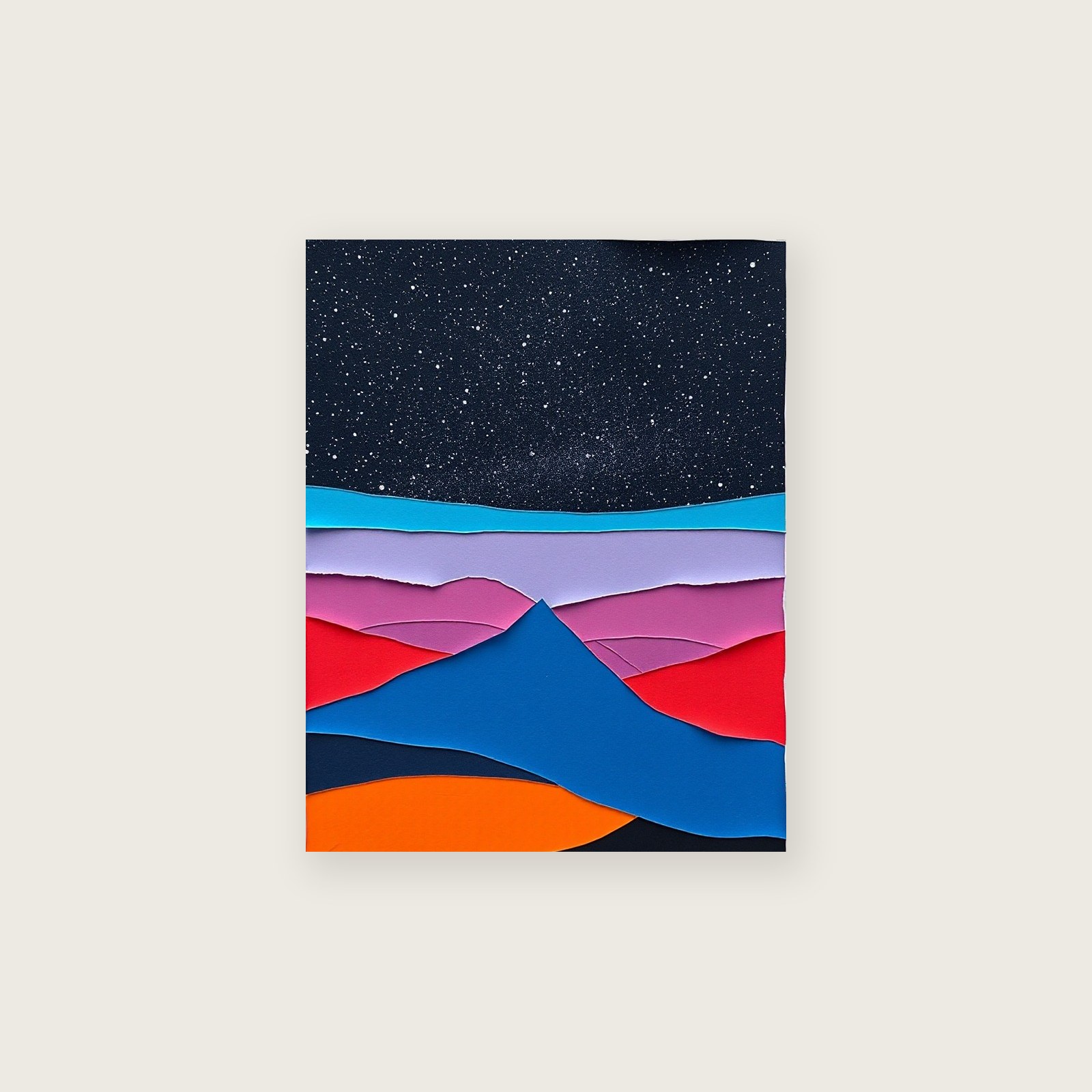 Framed Collage Print of The Summer Triangle - Colourful Celestial Wall Art, unframed print