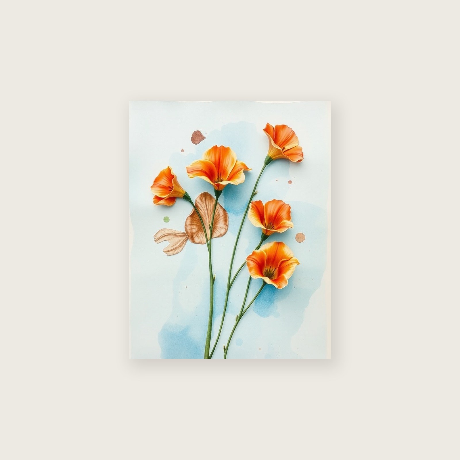 Framed Watercolour Print of Arum Lily - Bold Colour Botanical Wall Art, unframed print