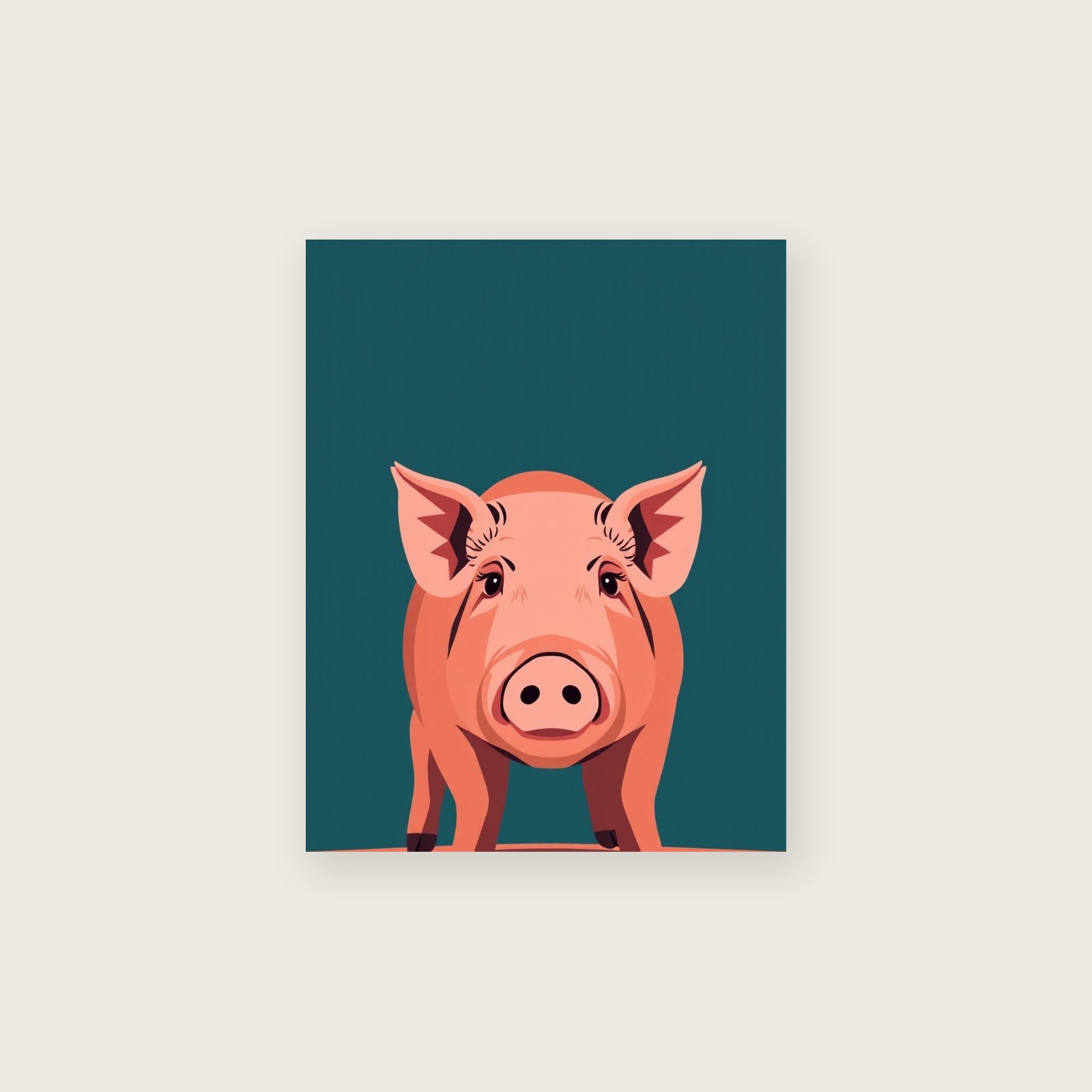 Tamworth Pig Screen Print - Two Tone Animal Wall Art - Unframed Print, A3
