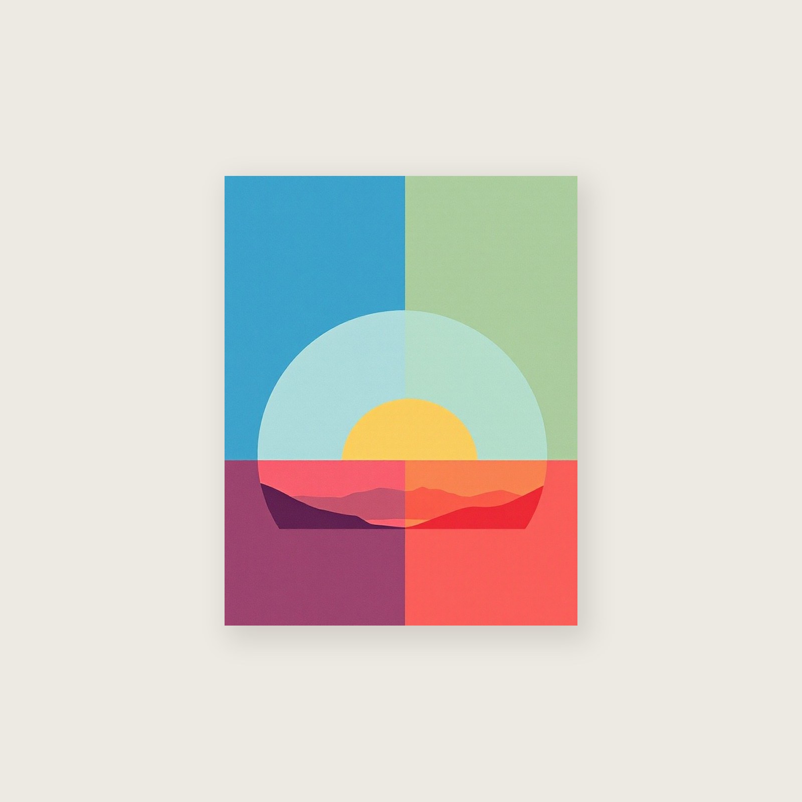 Loch Awe Landscape Wall Art - Framed Colourful Riso Print, unframed print