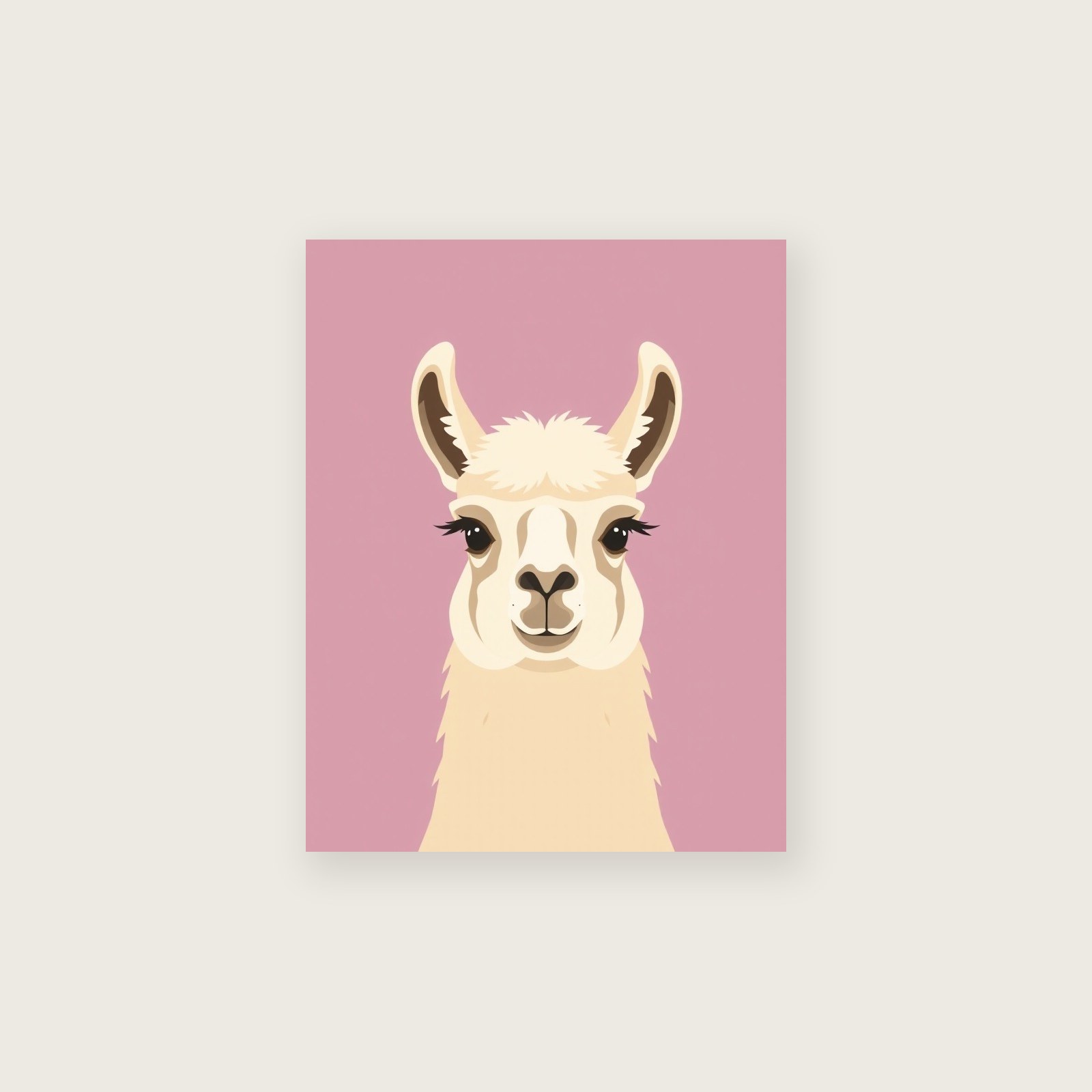 Llama Animal Wall Art - Two Tone Screen Print - Unframed Print, A3