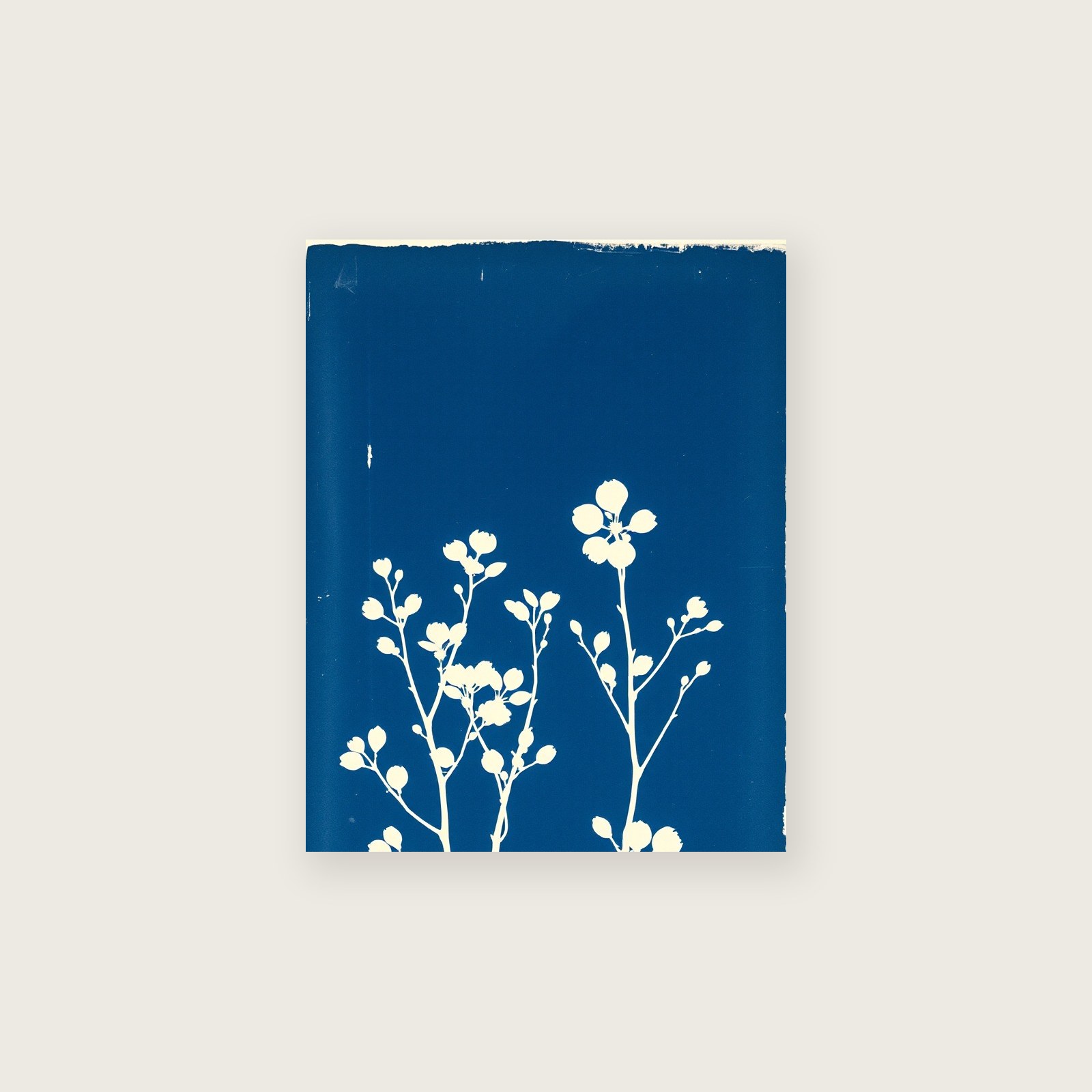 Dogwood Stems in Winter Cyanotype Wall Art - Two Tone Print - Unframed Print, A3