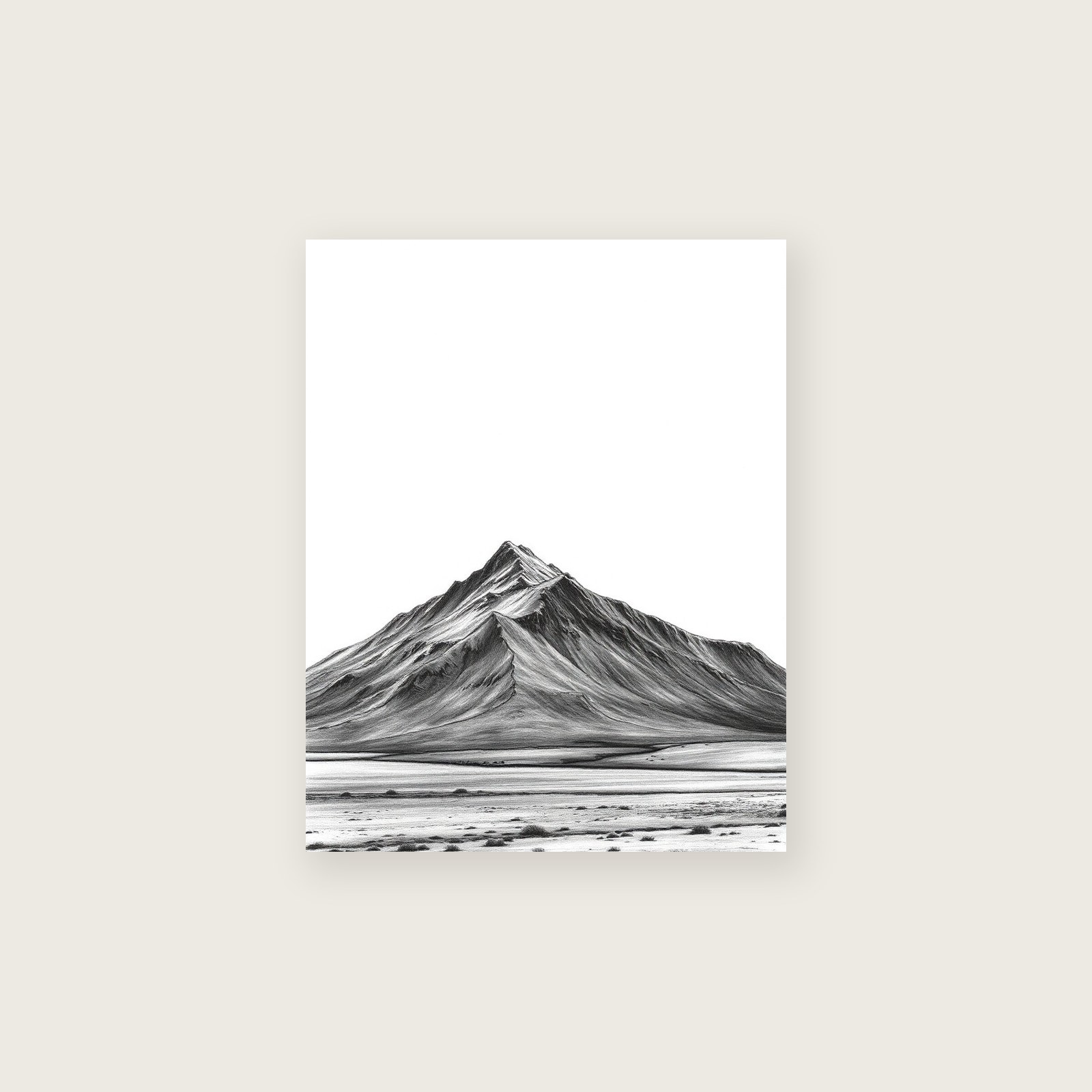 Buachaille Etive Mor Charcoal Wall Art - Framed Black & White Print, unframed print