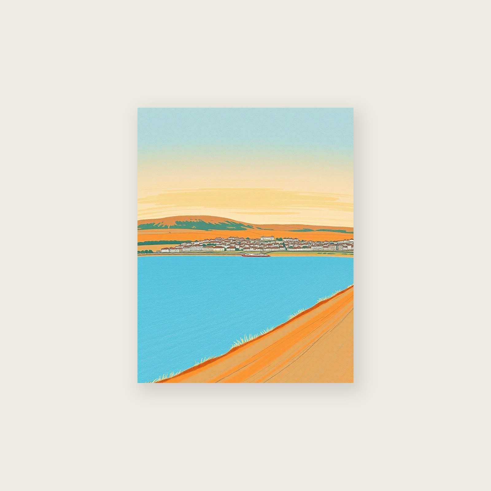 Pastel Print of Northumberland National Park - Bold Colour Landscape Wall Art - Unframed Print, A3