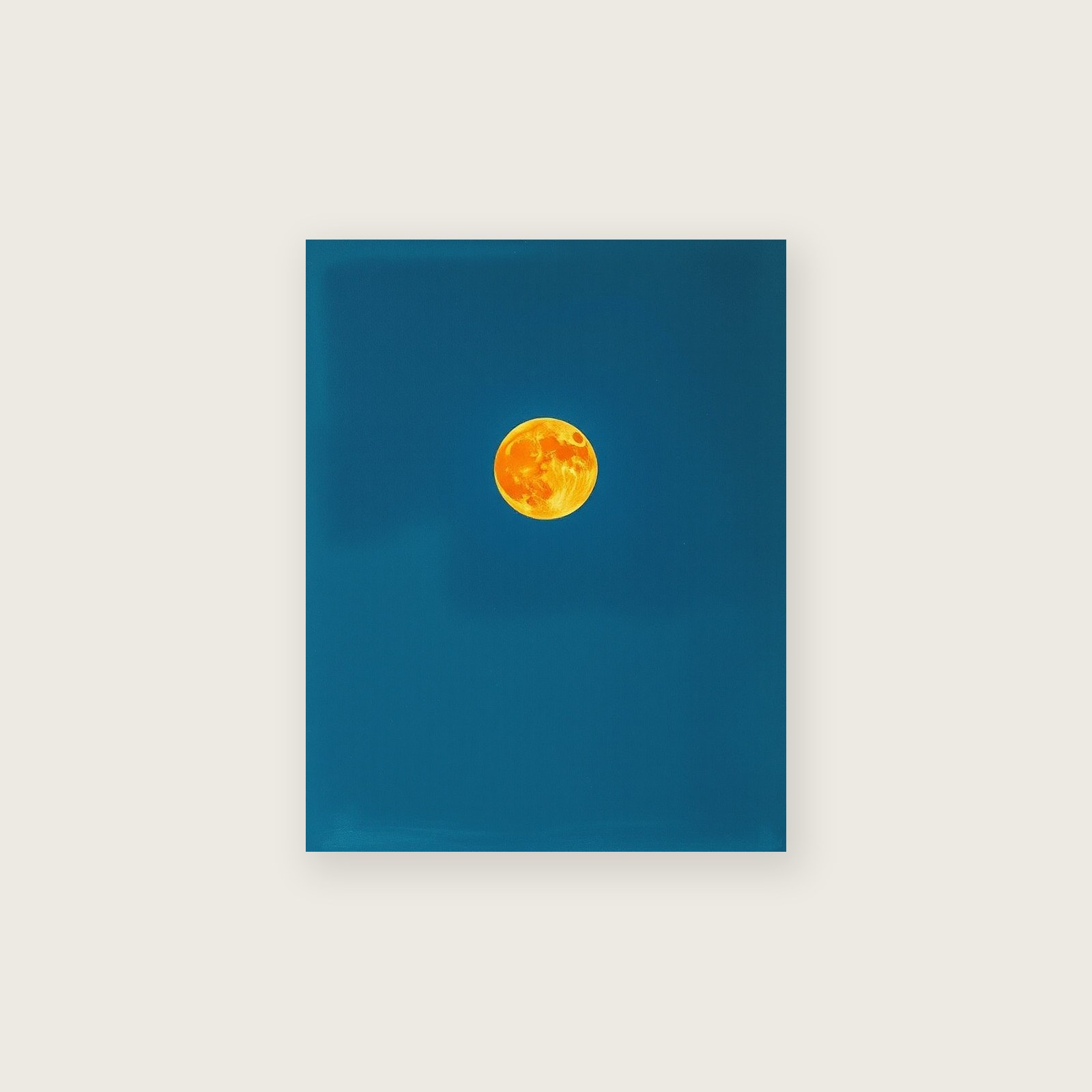 A Harvest Moon Celestial Wall Art - Bold Colour Pastel Print - Unframed Print, A3