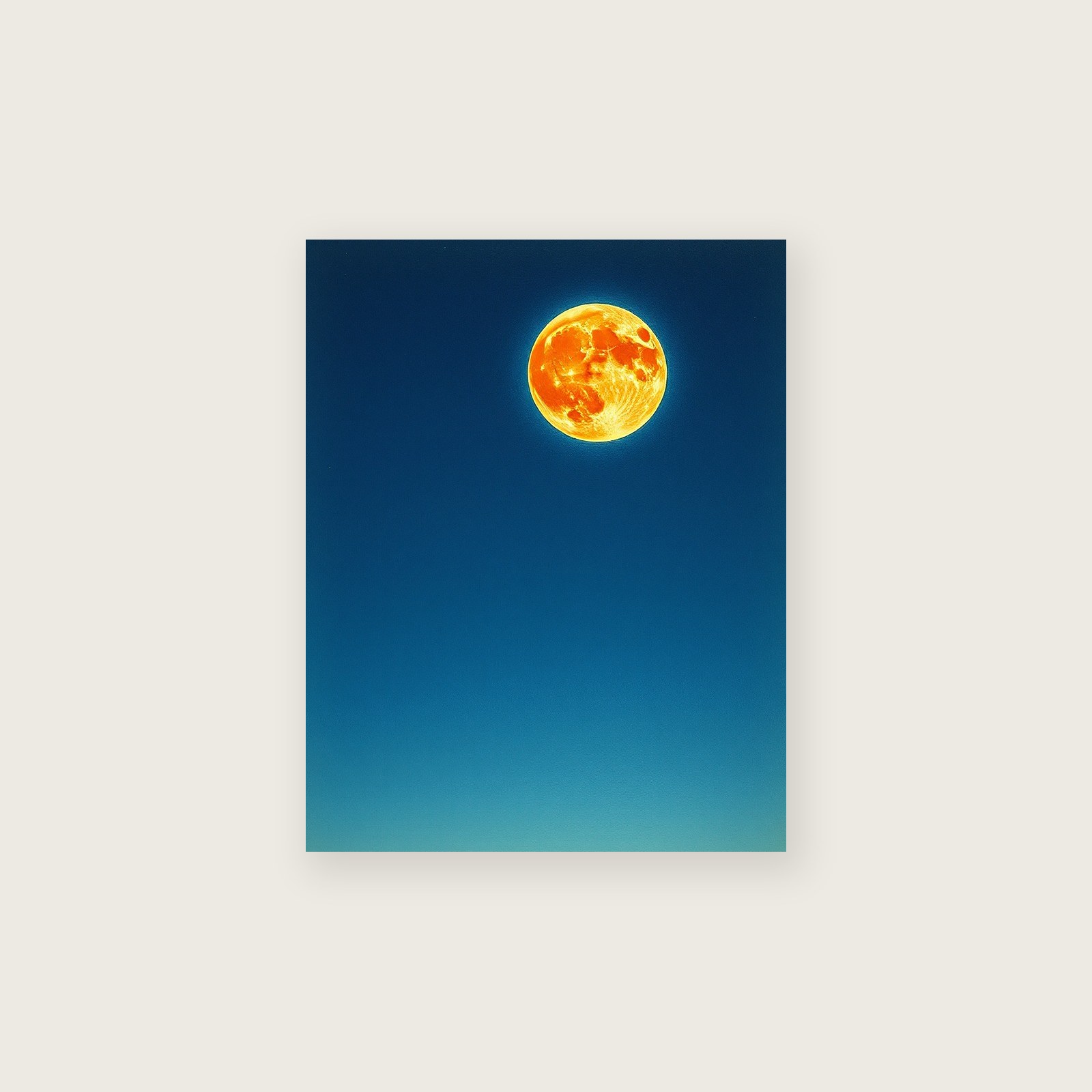 A Buck Moon in July - Framed Pastel Celestial Print in Bold Colour, unframed print