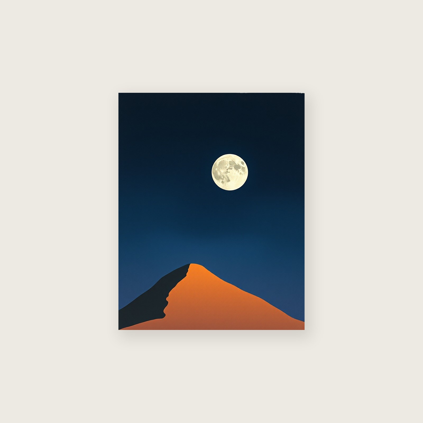 Framed Gouache Print of A New Moon - Two Tone Celestial Wall Art, unframed print